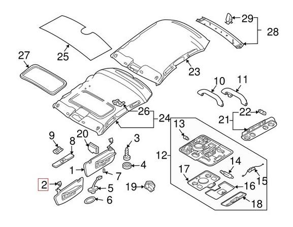 Audi Sun Visor - Driver Side (Gray) 8E0857551LJ45